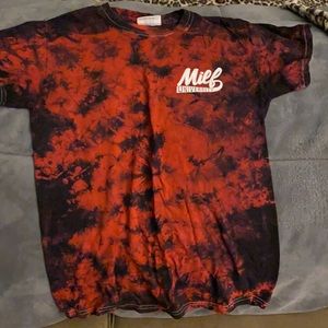 MILF University red and black tie dye tee. Small
